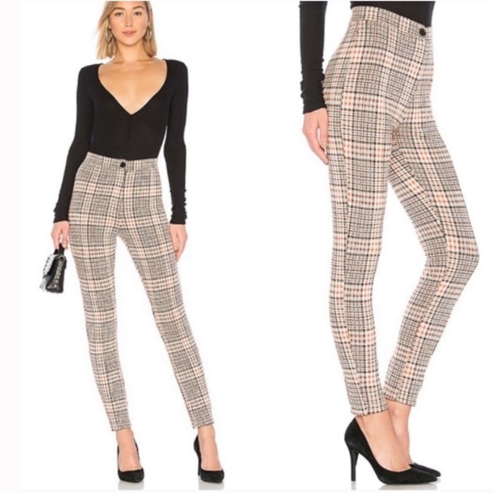 Free People Plaid High Rise Ankle Pants EUC